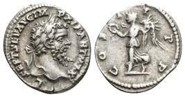 Septimius Severus. A.D. 193-211. AR denarius (18mm, 3.2 g). Laodicea, A.D. 198-200. L SEPT SEV AVG IMP XI PART MAX, laureate head of Septimius Severus...