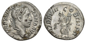 Severus Alexander (222-235), Denarius, Rome, AD 229; AR (17mm, 2.7 g); IMP SEV ALE - XAND AVG, laureate bust r., drapery on l. shoulder, Rv. P M TR P ...