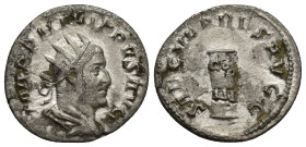 Philip I, 244 – 249 Antoninianus 244-249, AR (22mm, 3.8 g). IMP PHILIPPVS AVG Radiate, draped and cuirassed bust r. Rev. SAECVLARES AVGG Altar inscrib...