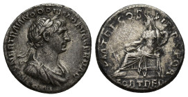 Traianus AR Denarius, Traianus (98-117 AD). AR Denarius (17mm, 3.2 g), Roma (Rome), 114-117 AD. Obv. IMP CAES NER TRAIANO OPTIMO AVG GER DAC, laureate...