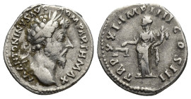 Marcus Aurelius, 161-180. Denarius (Silver, 18mm, 3 g), Rome, 166-167. M ANTONINVS AVG ARM PARTH MAX Laureate head of Marcus Aurelius to right. Rev. T...