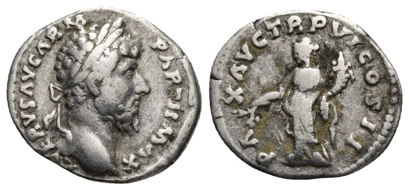 LUCIUS VERUS (161-169). Denarius. (16mm, 3.3 g) Rome. Obv: L VERVS AVG ARM PARTH...