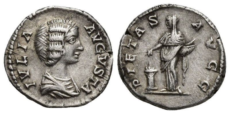 Julia Domna, Augusta, 193-217. Denarius (Silver, 18mm, 3.5 g), struck under Sept...