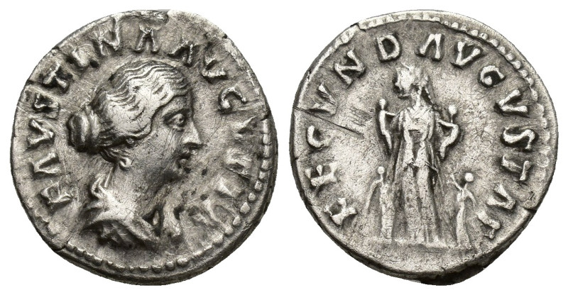 Faustina Jr., Issue by Marcus Aurelius & Lucius Verus, 161 AD Silver Denarius, R...