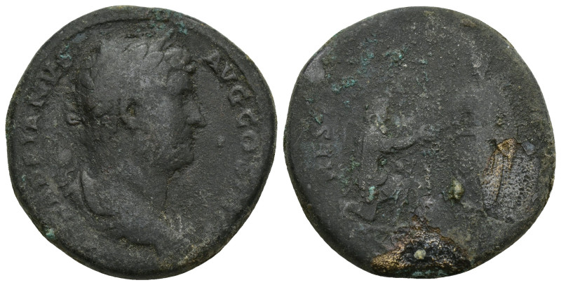 Hadrian. AD 117-138. Æ Sestertius (33mm, 23.7 g). Rome mint. Struck circa AD 134...