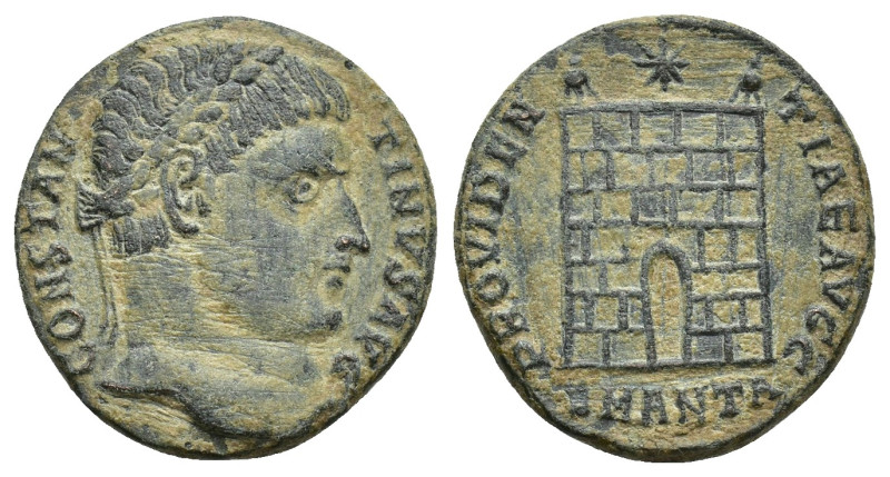 Constantine I BI Nummus. (19mm, 3.4 g) Antioch, AD 325-326. CONSTANTINVS AVG, la...