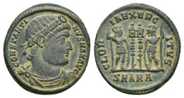 CONSTANTINE I 'THE GREAT' (306-337). Follis. (17mm, 2.2 g) Antioch. Obv: CONSTANTINVS MAX AVG. Diademed, draped and cuirassed bust right. Rev: GLORIA ...