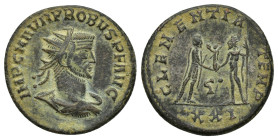 PROBUS (276-282). Antoninianus. (20mm, 4.3 g) Antioch. Obv: IMP C M AVR PROBVS P F AVG. Radiate, draped and cuirassed bust right. Rev: CLEMENTIA TEMP ...