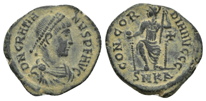 Gratian, 367-383. Follis (Bronze, 19mm, 2.5 g), Cyzicus, 1st officina (A), 379-3...