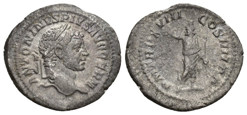 Caracalla AR Denarius. (19mm, 2.5 g) Rome, AD 216. ANTONINVS PIVS AVG GERM, laur...