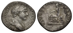 Trajan (AD 98-117). Silver denarius (17mm, 3.1 g). AD 112-114. IMP TRAIANVS AVG GER DAC P M TR P COS VI P P, laureate bust right, far shoulder draped ...