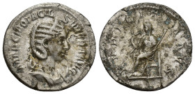 Otacilia Severa AD 244-249. Rome Antoninian AR (23mm, 4.1 g). MARCIA OTACIL SEVERA AVG, Diademed and draped bust right on crescent / PVDICITIA AVG Pud...