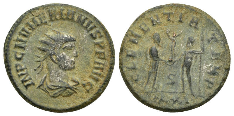 Numerian. A.D. 283-284. Æ antoninianus. (20mm, 4 g). Cyzicus mint. His radiate, ...