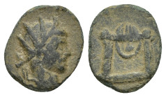 Divus Claudius II Gothicus. Died AD 270. Antoninianus (13mm, 0.9 g). Radiate head right / Lit altar pellet-in-crescent.