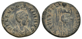 Aelia Eudoxia. Augusta, A.D. 400-404. AE 3 (17mm, 2.7 g). Cyzicus mint, struck A.D. 401-403. AEL EVDOXIA AVG, pearl-diademed and draped bust of Eudoxi...