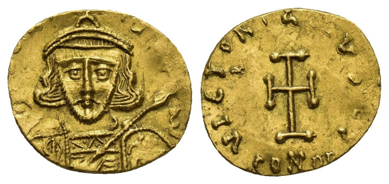 Tiberius III Apsimar AV Tremissis. (14mm, 1.4 g) Constantinople, AD 698-705. D Ʈ...