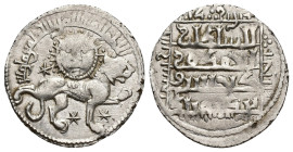 Seljuqs of Rum. Ghiyath al-Din Kay Khusraw II (First reign, AH 634-644 / AD 1237-1246). Dirhem. (22mm, 2.9 g) Siwas. Obv: Lion advancing right, with p...
