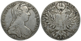 Austria. Maria Theresia (AD 1740-1780) AR Taler. (40mm, 27.9 g) Günzburg, 1780. R•IMP•HU•BO•REG•M•THERESIA•D•G•, veiled and draped bust right; S•F• be...
