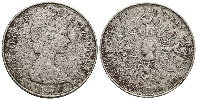 Elizabeth II (1952-), Crown of Twenty Five Pence, (38mm, 27.8 g) 1980, Queen Mot...