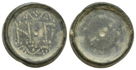 Coin Weights. 6th century. Æ Three Nomismata Weight (20mm, 13.5 g). N Γ.