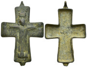 Byzantine Bronze reliquary cross (87.7mm, 46.6 g)
