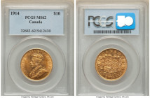 George V gold 10 Dollars 1914 MS62 PCGS, KM27. 

HID09801242017

© 2022 Heritage Auctions | All Rights Reserved