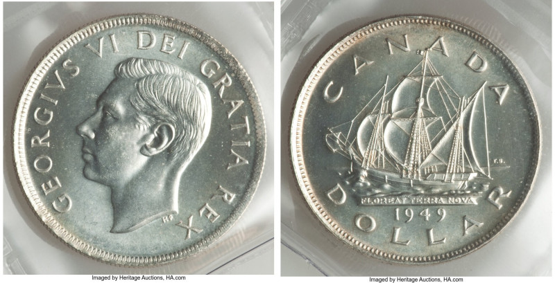 George VI Dollar 1949 MS66 ICCS, Royal Canadian mint, KM47. 

HID09801242017

© ...