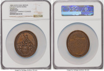 Isabel II of Spain bronze "Havana Water Works Inauguration" Medal 1858-Dated AU Details (Damaged, Harshly Cleaned) NGC, Vives-409. Oval 56x65mm. SE IN...