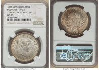 Republic Souvenir Peso 1897 MS63 NGC, Gorham mint, KM-XM2. Type II closely spaced date with star below 97 baseline. 

HID09801242017

© 2022 Heritage ...