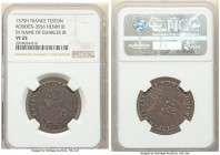 Henri III Teston 1575-H VF25 NGC, La Rochelle mint, Rob-3556. In name of Charles IX. 

HID09801242017

© 2022 Heritage Auctions | All Rights Reserved