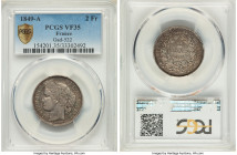 Republic 2 Francs 1849-A VF35 PCGS, Paris mint, KM760.1, Gad-522. First year of three year type. 

HID09801242017

© 2022 Heritage Auctions | All Righ...