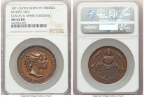 Hesse-Darmstadt. Ludwig III bronze"Gustav and Marie Karoline" Medal 1871-Dated MS65 Brown NGC, Schutz-3452. On the marriage of Princess Marie von Batt...