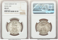 Weimar Republic "Rhineland" 3 Mark 1925-A MS62+ NGC, Berlin mint, KM46. 

HID09801242017

© 2022 Heritage Auctions | All Rights Reserved