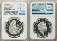 Elizabeth II silver Proof "Lion of England" 2 Pounds (1 oz) 2022 PR70 Ultra Cameo NGC, KM-Unl. Limited Edition Presentation Mintage: 6,000. Royal Tudo...