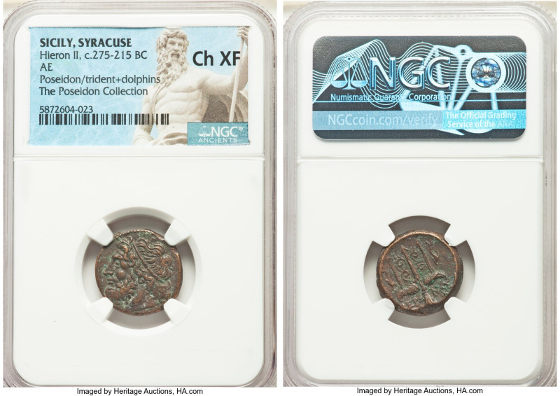 SICILY. Syracuse. Hieron II (ca. 275-215 BC). AE litra (18mm, 11h). NGC Choice X...