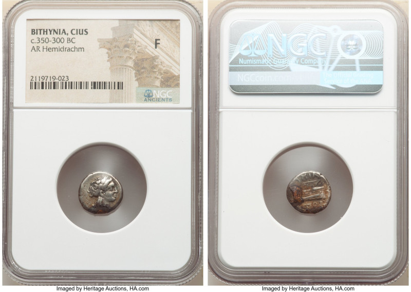 BITHYNIA. Cius. Ca. 350-300 BC. AR hemidrachm (13mm). NGC Fine. Miletus, magistr...