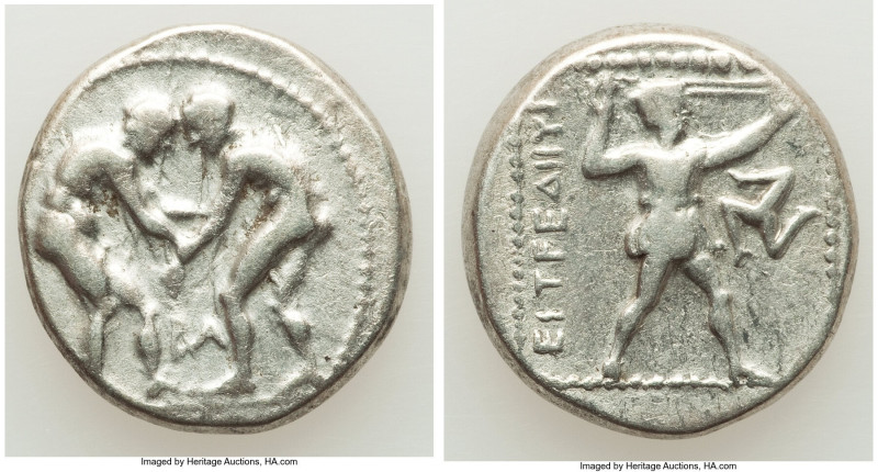 PAMPHYLIA. Aspendus. Ca. 380-250 BC. AR stater (22mm, 10.55 gm, 1h). Fine. Two w...