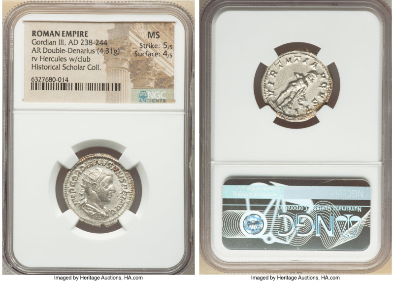 Gordian III, as Augustus (AD 238-244). AR antoninianus (23mm, 4.31 gm, 8h). NGC ...