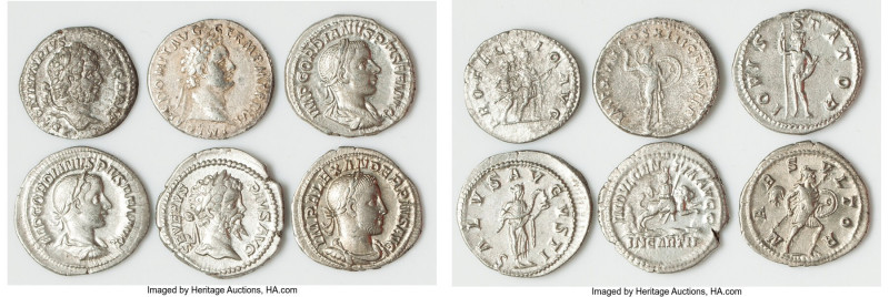 ANCIENT LOTS. Roman Imperial. Lot of six (6) AR denarii. Choice Fine-XF. Include...