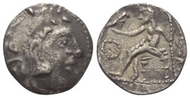 Imitationen griechischer Münzen.


Nachahmung einer Prägung von Alexander III. der Große (Königreich Makedonien).

Drachme (Silber), ca. 4. - 3. ...