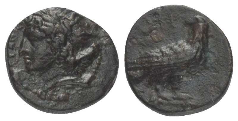 Sizilien. Akragas.

 Bronze. Ca. 287 - 282 v. Chr.
Vs: Kopf des bartlosen Zeu...