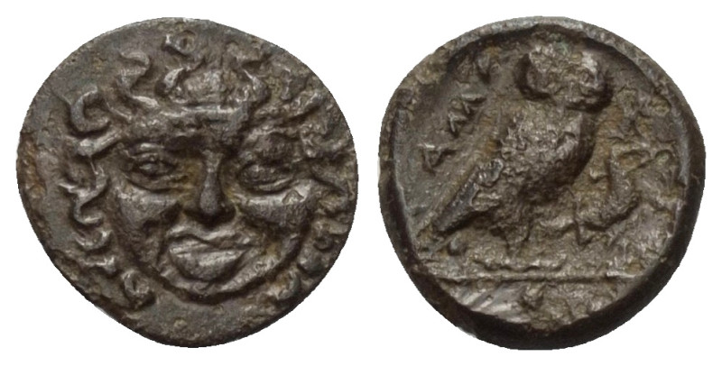 Sizilien. Kamarina.

 Bronze (Onkia). Ca. 339 - 300 v. Chr.
Vs: Gorgonenhaupt...