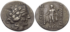 Inseln vor Thrakien. Thasos.

 Tetradrachme (Silber). Ca. 148 - 90 v. Chr.
Vs: Kopf des Dionysos mit Efeukranz und Tainia rechts.
Rs: Jugendlicher...