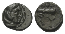 Königreich Makedonien. Philippos II. (359 - 336 v. Chr.).

 Bronze. Ca. 359 - 294 v. Chr. Ungesicherte makedonische Münzstätte.
Vs: Kopf des jugend...