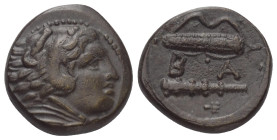 Königreich Makedonien. Alexander III. der Große (336 - 323 v. Chr.).

 Bronze. Ca. 325 - 310 v. Chr. Ungesicherte makedonische Münzstätte.
Vs: Kopf...