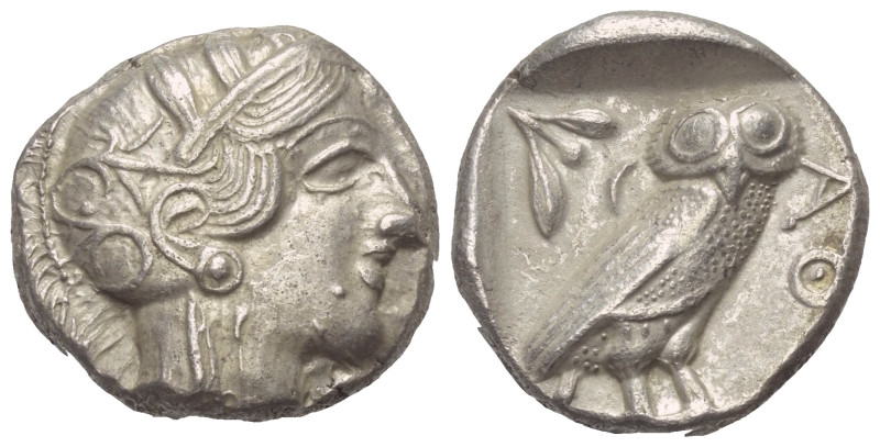 Attika. Athen.

 Tetradrachme (Silber). Ca. 454 - 404 v. Chr.
Vs: Kopf der At...