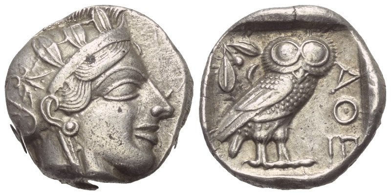 Attika. Athen.

 Tetradrachme (Silber). Ca. 454 - 404 v. Chr.
Vs: Kopf der At...