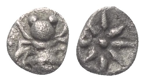 Ionien. Ephesos.

 Hemiobol (Silber). Ca. 430 - 394 v. Chr.
Vs: Biene.
Rs: A...