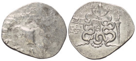 Ionien. Ephesos.

 Cistophor (Silber). 69 / 68 v. Chr. (Jahr 66).
Vs: Cista mystica mit halbgeöffnetem Deckel, aus der sich nach links eine Schlang...