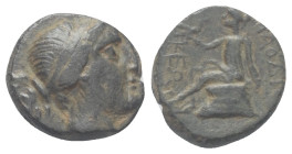 Phrygien. Laodikea.

 Bronze. 2. Jhdt. v. Chr.
Vs: Kopf der Aphrodite rechts.
Rs: Aphrodite nach links sitzend.

15 mm. 3,20 g. 

SNG München ...